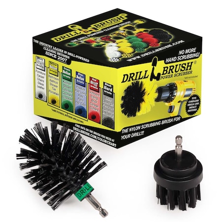 Drillbrush BBQ Grill Cleaning Mini Size Black Ultra Stiff Rotary Cleaning, PK 2 K-S-2M-QC-DB